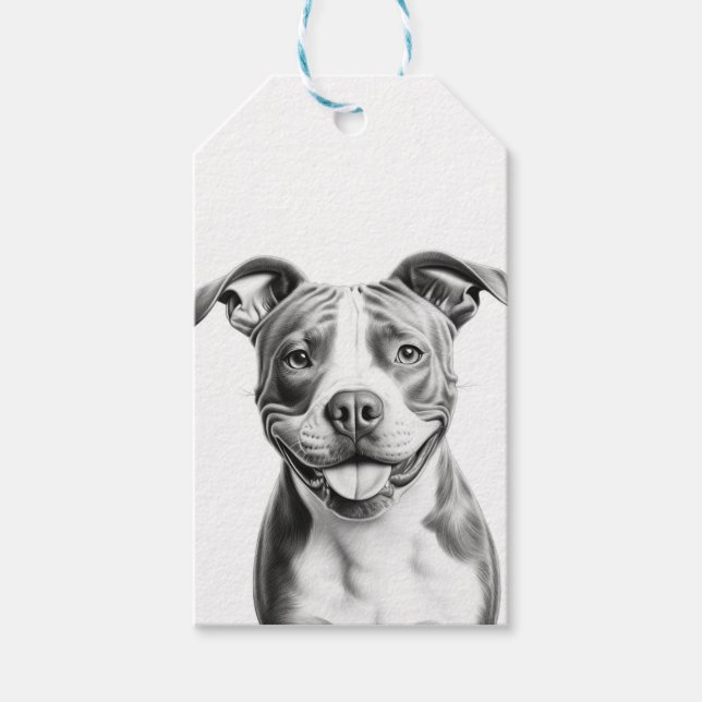 Customisable Pitbull Terrier Gift Tags (Front)