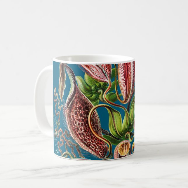 Customisable Pitcher Plant | Vintage Ernst Haeckel Coffee Mug (Front Left)
