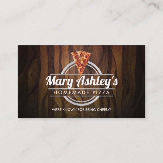 Customisable Pizza business cards (Front)