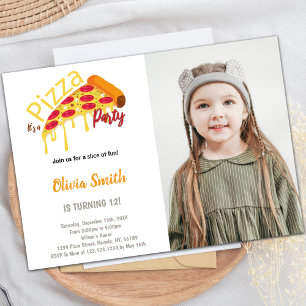 Customisable Pizza Party Invitations for Kids