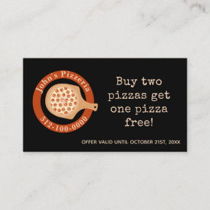 Customisable Pizza Restaurant Promo Business card 