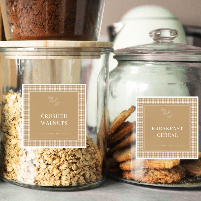 Customisable Plaid Kitchen Pantry Food Labels (Creator Uploaded)