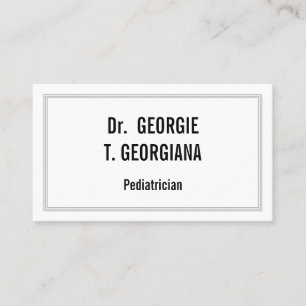Customisable & Plain Paediatrician Business Card
