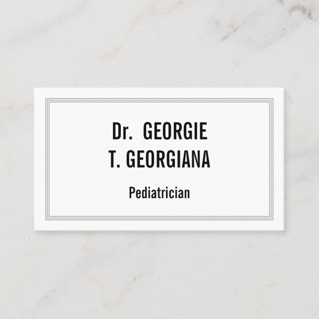 Customisable & Plain Paediatrician Business Card (Front)