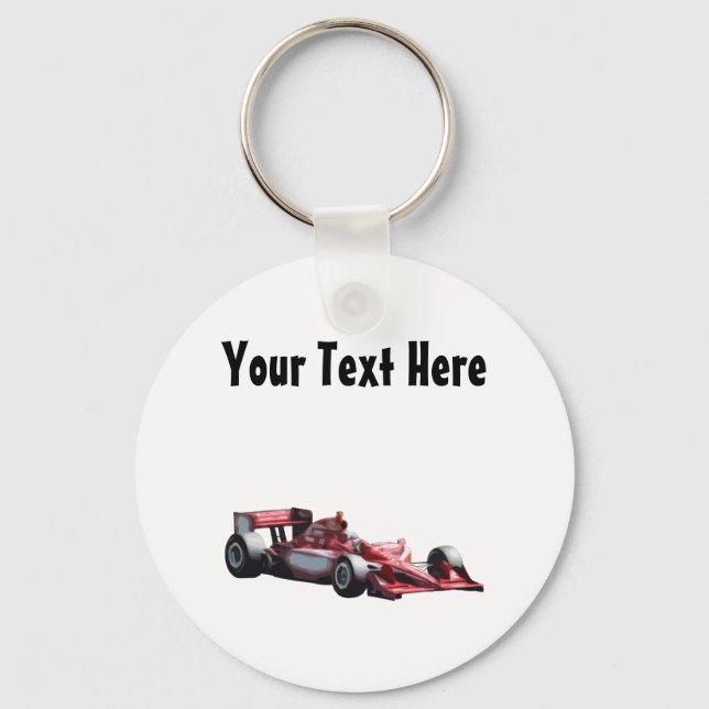 Customisable Plain Race Car Key Ring (Front)