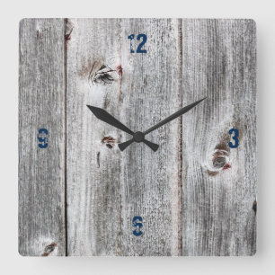 Customisable Plank Wood Paper Square Wall Clock