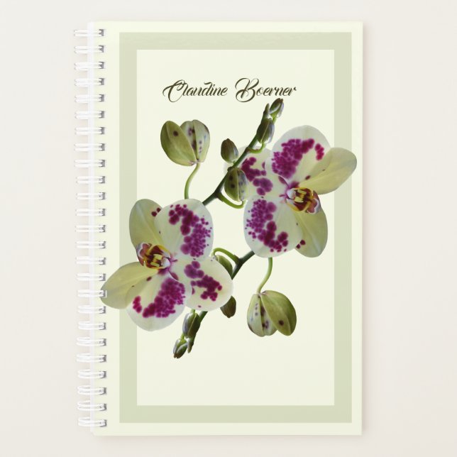 Customisable Planner Rich Pale Yellow Orchids (Front)
