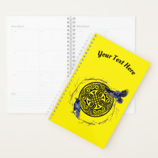 Customisable Planner with Celtic Design with Raven