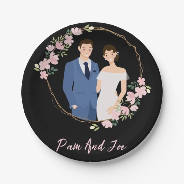 Customisable plate for wedding reception (Front)