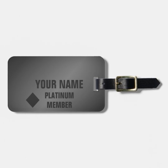 Customisable Platinum Member Luggage Tag | Zazzle.co.uk