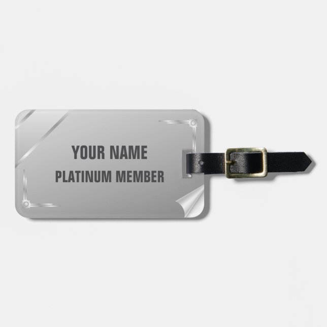 Customisable Platinum Member  Luggage Tag (Front Horizontal)