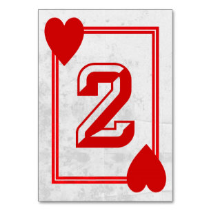 Customisable Playing Card Table Numbers (No.2)