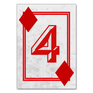 Customisable Playing Card Table Numbers (No.4)