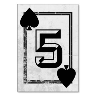 Customisable Playing Card Table Numbers (No.5)