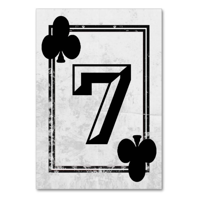 Customisable Playing Card Table Numbers (No.7) (Front)