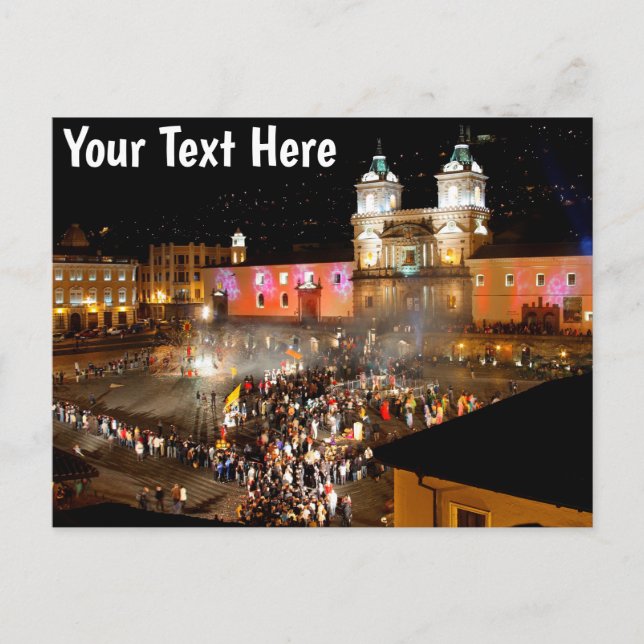 Customisable Plaza San Francisco, Quito, Ecuador Postcard (Front)