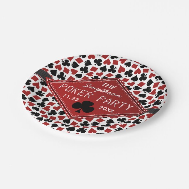 Customisable Poker Party Casino Paper Plate (Angled)