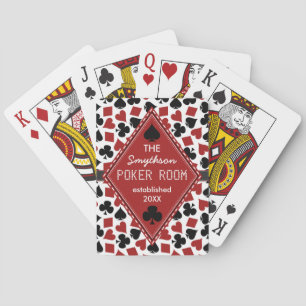 Customisable Poker Room Casino Custom Club Name Playing Cards