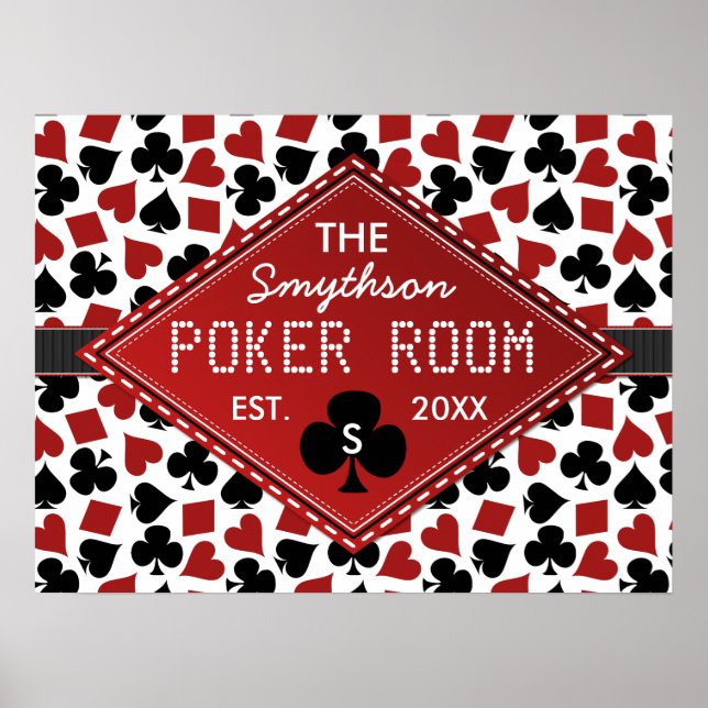Customisable Poker Room Casino Poster (Front)