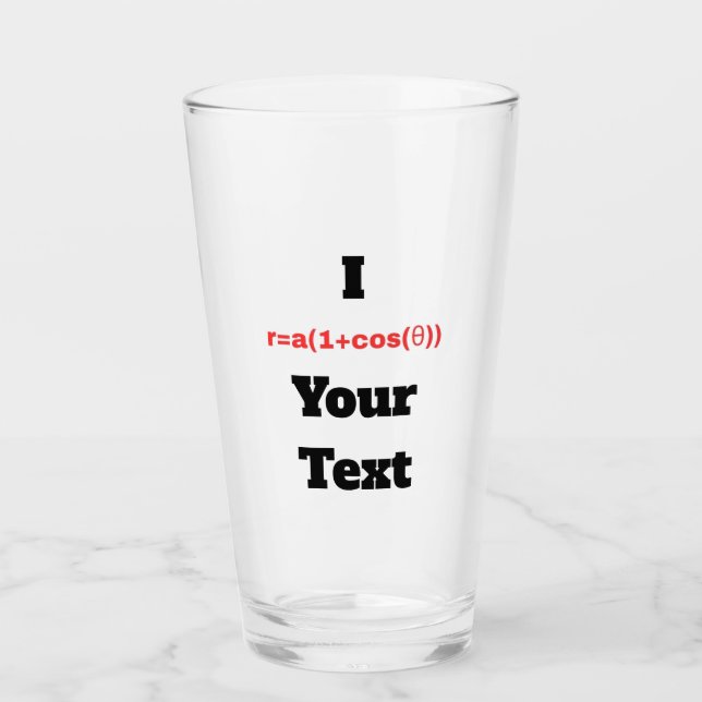 Customisable Polar Equation (I Heart) Glass (Front)