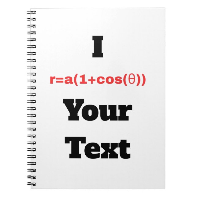 Customisable Polar Equation (I Heart) Notebook (Front)