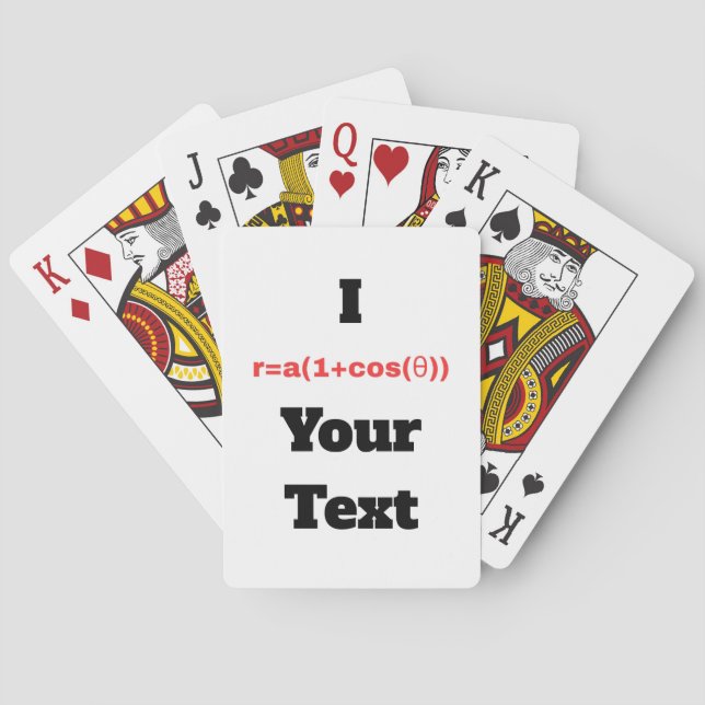 Customisable Polar Equation (I Heart) Playing Cards (Back)