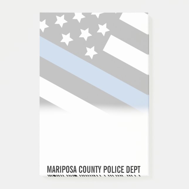 Customisable Police Department Name Thin Blue Line Post-it Notes (Front)