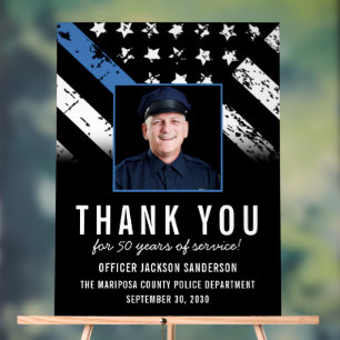 Customisable Police Retirement Photo Party Welcome Acrylic Sign