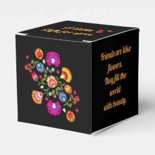 Customisable Polish folklore with pink flowers Fa Favour Box