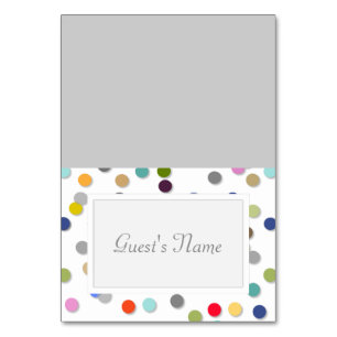 Customisable Polka Dot Confetti Name Place Cards