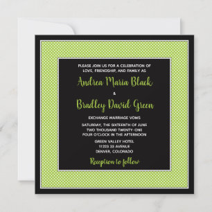 Customisable Polka Dot Wedding Invitation - Green
