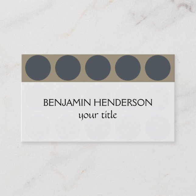 Customisable Polka Dots any Colour on Latte Business Card (Front)
