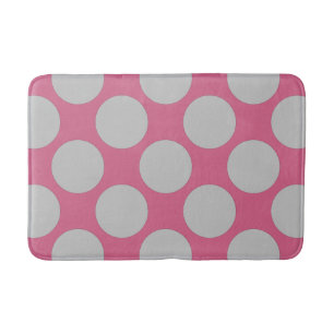 Customisable Polka Dots Pattern any Colour on Pink Bath Mat