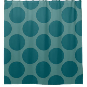 Customisable Polka Dots Pattern any Colour on Teal Shower Curtain