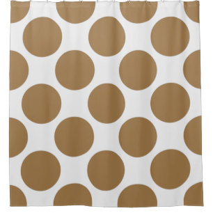 Customisable Polka Dots Pattern any Colour on Whit Shower Curtain