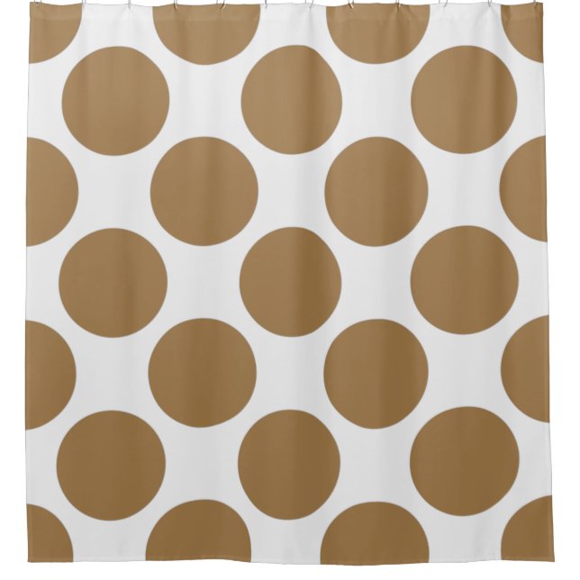 Customisable Polka Dots Pattern any Colour on Whit Shower Curtain (Front)