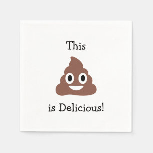 Customisable Poo Emoticon Napkin