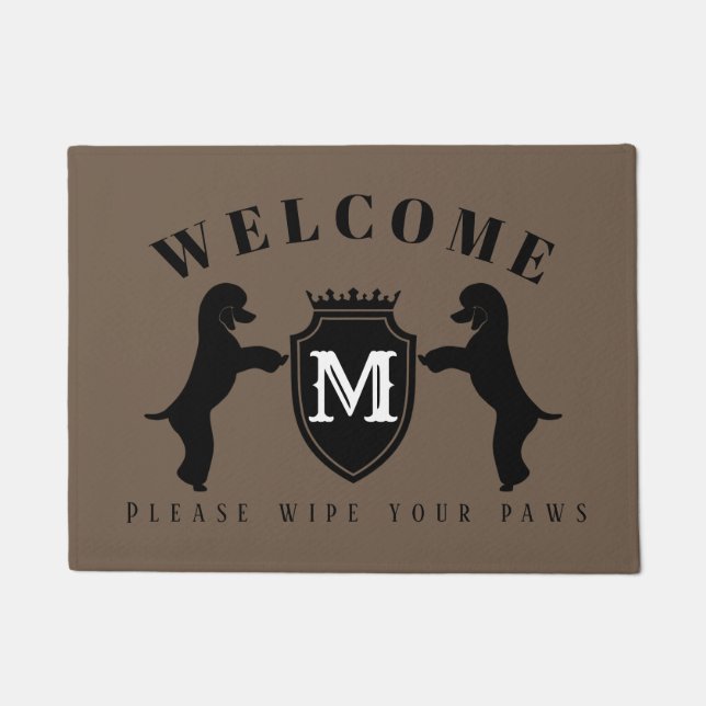 Customisable Poodle Door Mat (German cut) (Front)