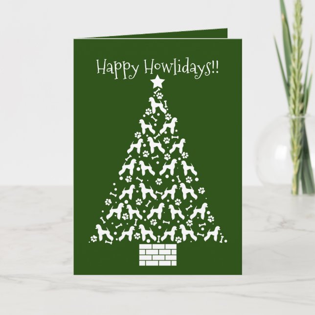 Customisable Poodle Holiday Card (German Cut) (Front)