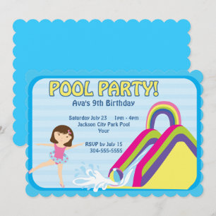 Customisable Pool Party Birthday Invitation