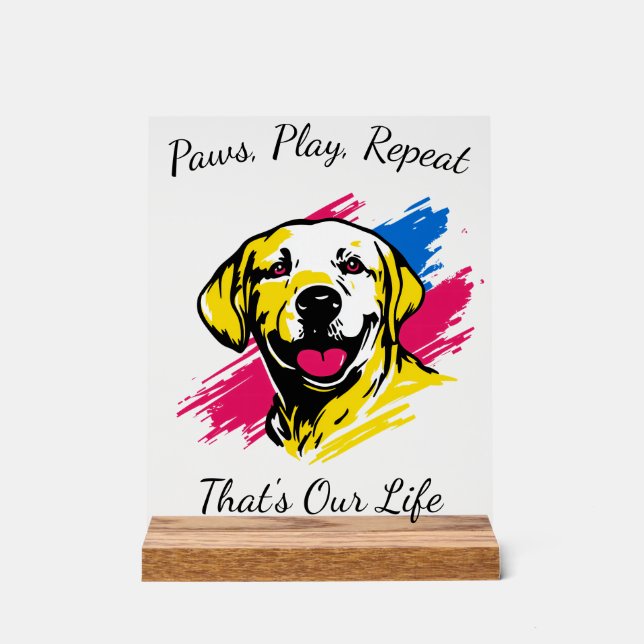Customisable Pop Art Labrador Design Acrylic Sign (Front)
