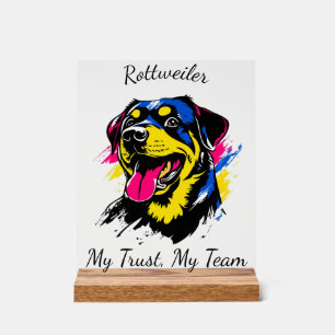 Customisable Pop Art Rottweiler Design Acrylic Sign