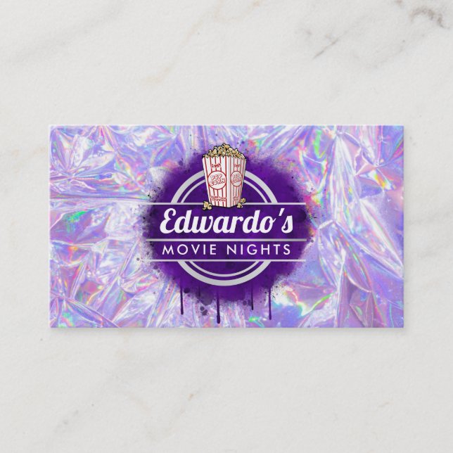 Customisable Popcorn Movies business cards (Front)