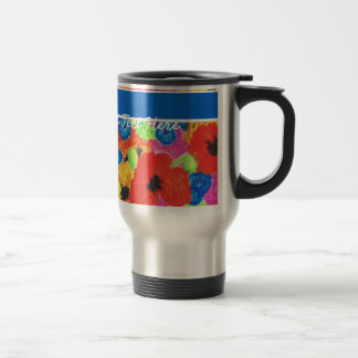 Customisable Poppies and Cornflowers Travel Mug