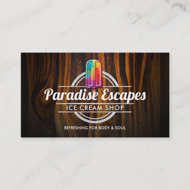 Customisable Popsicle logo business cards (Front)