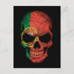 Customisable Portuguese Flag Skull Postcard