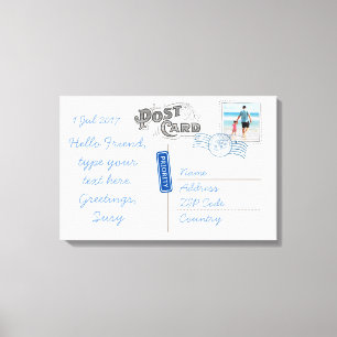 Customisable Postcard Backside Canvas