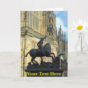 Customisable Prague statue Card