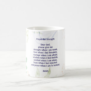 Customisable prayer for strength colourful coffee mug