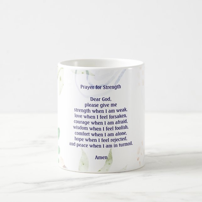 Customisable prayer for strength colourful coffee mug (Center)